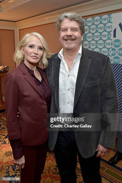 Actress Ellen Barkin and executive producer John Wells attend the 2016 TCA Turner Winter Press Tour Presentation at the Langham Hotel on January 7,...