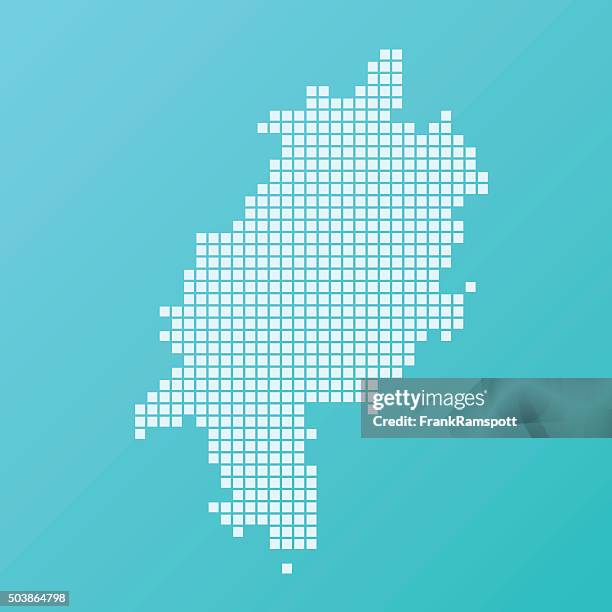 hessen map basic square pattern turquoise - hesse stock illustrations