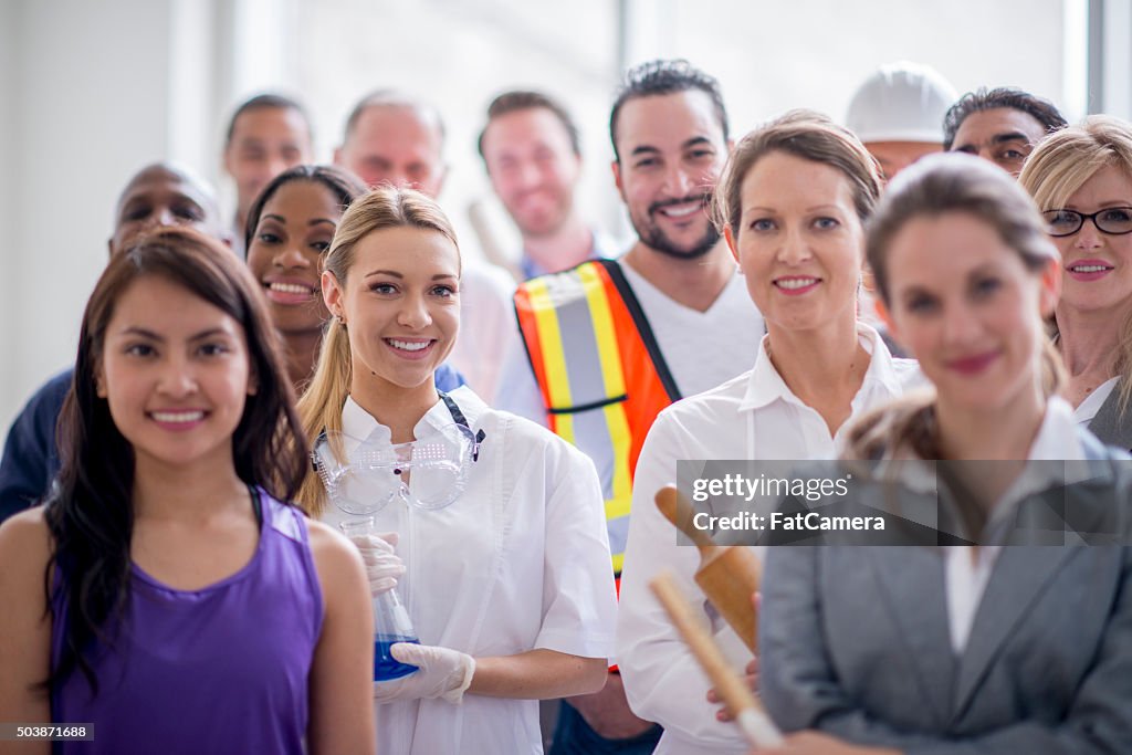 Happy Group of Professional Workers