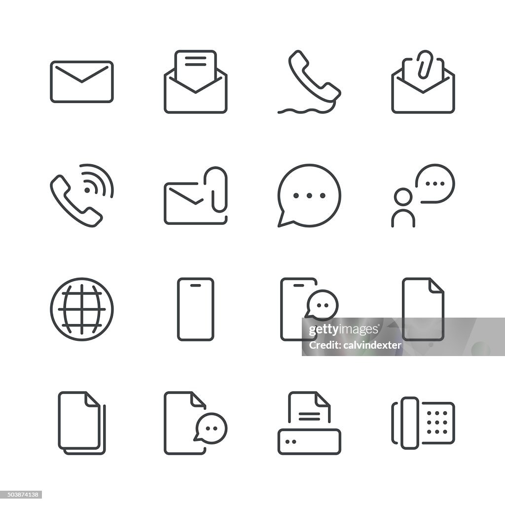 Communication Icons set 1 | Black Line series