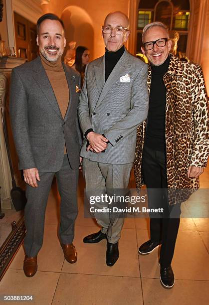 David Furnish, Dylan Jones and Patrick Cox attend the London Collections Men AW16 opening party hosted by the British Fashion Council and GQ Editor...