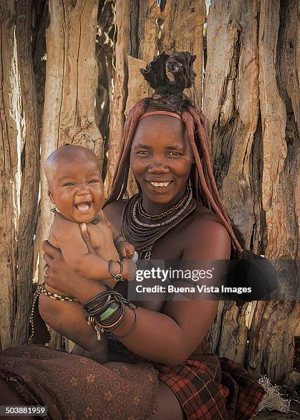 himba mother with her little child - opuwo stock pictures, royalty-free photos & images