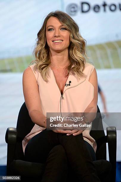 Actress Natalie Zea of "The Detour" speaks onstage during the 2016 TCA Turner Winter Press Tour Presentation at the Langham Hotel on January 7, 2016...