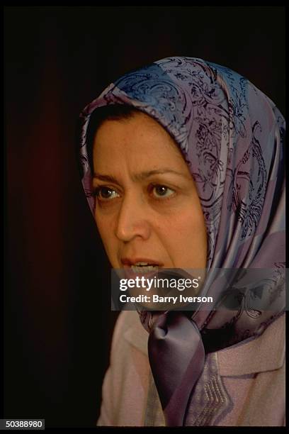 Iranian resistance leader Maryam Rajavi, pres-elect of Natl. Council of Resistance, civilian arm of Natl. Liberation Army of Iran, during TIME...