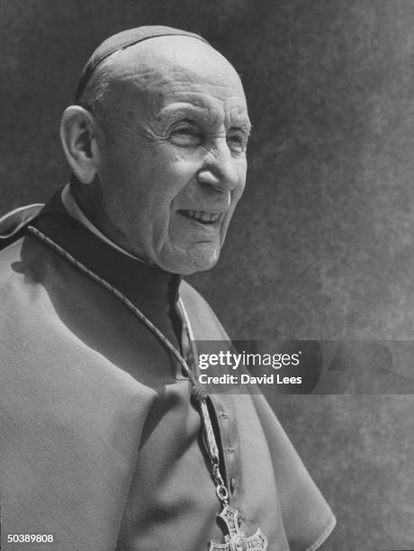 Cardinal Augustin Bea attending Conclave of Cardinals to elect new Pope.