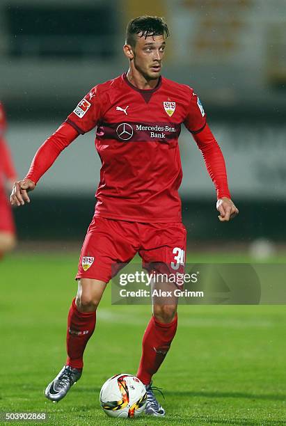 Borys Tashchy of Stuttgart controles the ball during a friendly match between VfB Stuttgart and Antalyaspor at Akdeniz Universitesi on January 7,...