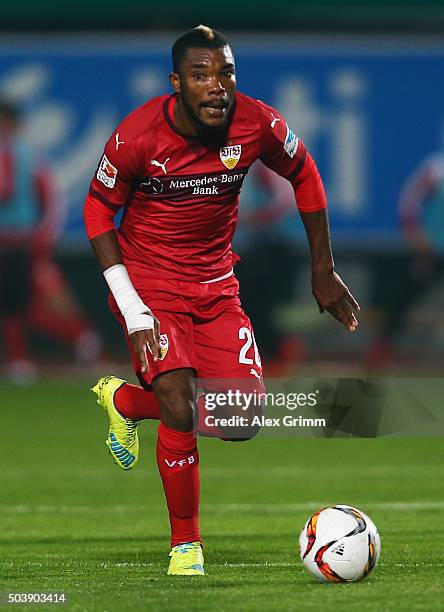 Serey Die of Stuttgart controles the ball during a friendly match between VfB Stuttgart and Antalyaspor at Akdeniz Universitesi on January 7, 2016 in...