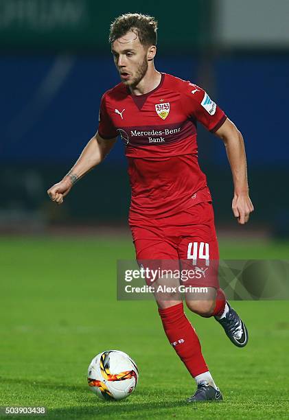 Alexandru Maxim of Stuttgart controles the ball during a friendly match between VfB Stuttgart and Antalyaspor at Akdeniz Universitesi on January 7,...