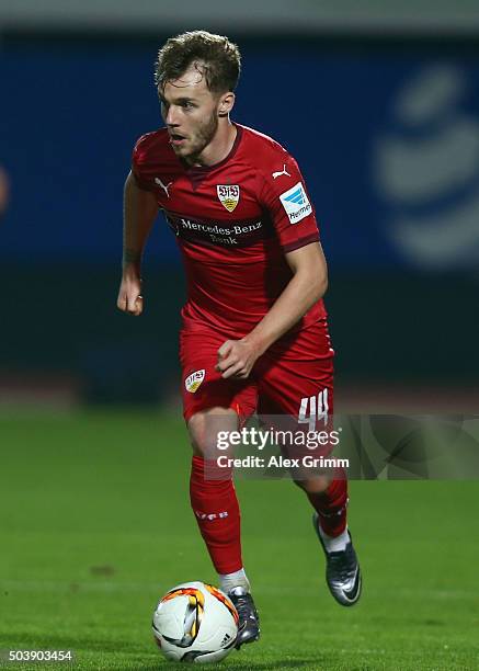 Alexandru Maxim of Stuttgart controles the ball during a friendly match between VfB Stuttgart and Antalyaspor at Akdeniz Universitesi on January 7,...