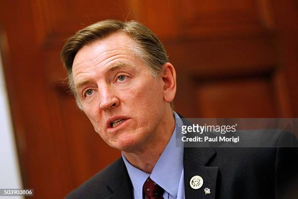 Representative Paul Gosar speaks at a news conference to discuss legislation to revoke comedian Bill CosbyÕs Presidental Medal Of Freedom at the...