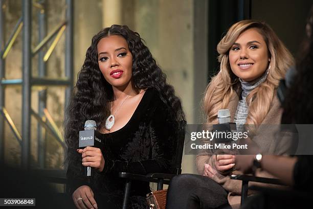 Angela Simmons and Kristina Debarge attend the AOL BUILD Series: "Growing Up Hip Hop" at AOL Studios In New York on January 7, 2016 in New York City.