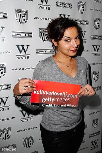 Presenter Anais Baydemir attends the Launch of Kelly Vedoveli's blog at Bridge Club on January 7, 2016 in Paris, France.