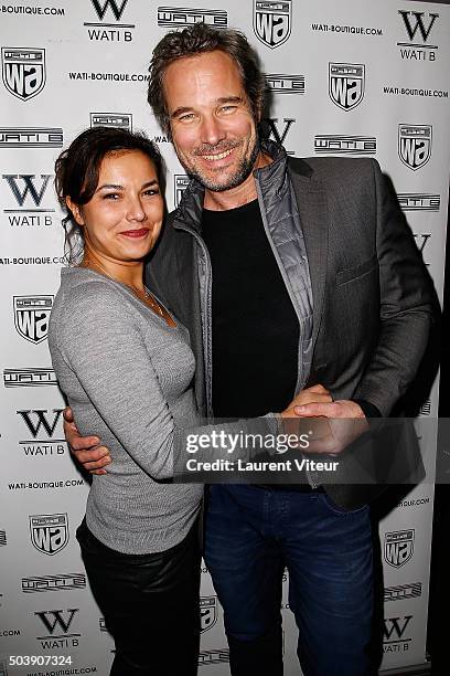 Presenter Anais Baydemir and Actor Fabrice Deville attend the Launch of Kelly Vedoveli's blog at Bridge Club on January 7, 2016 in Paris, France.