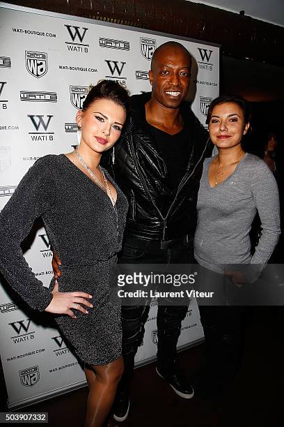 Kelly Vedovelli, Actor Eebra Toore and TV Presenter Anais Baydemir attend the Launch of Kelly Vedoveli's blog at Bridge Club on January 7, 2016 in...