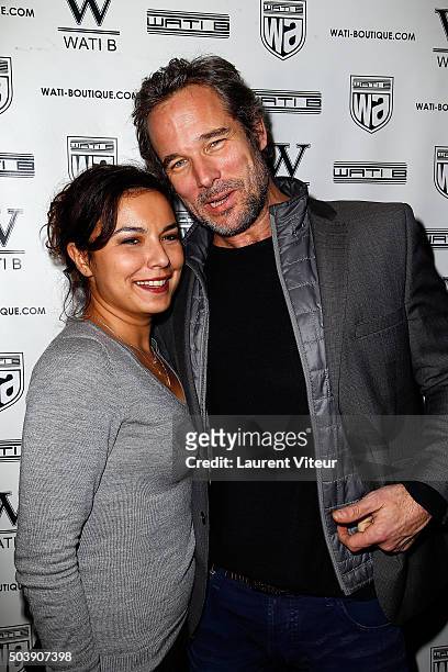 Presenter Anais Baydemir and Actor Fabrice Deville attend the Launch of Kelly Vedoveli's blog at Bridge Club on January 7, 2016 in Paris, France.