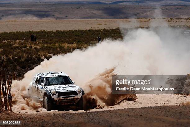 Orlando Terranova of Argentina and Bernardo Graue of Argentina in the MINI ALL4 RACING for AXION X-RAID TEAM compets on day 5 from Jujuy in Argentina...