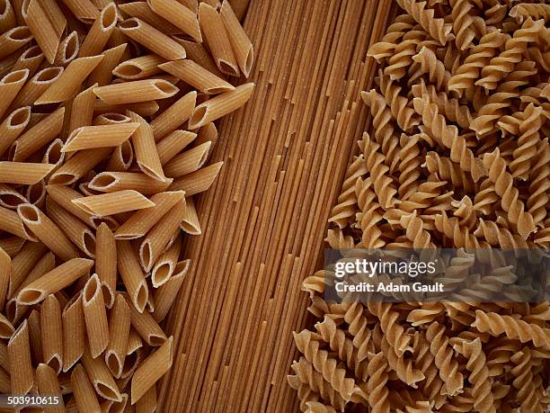 wholewheat pasta selection - integrale foto e immagini stock