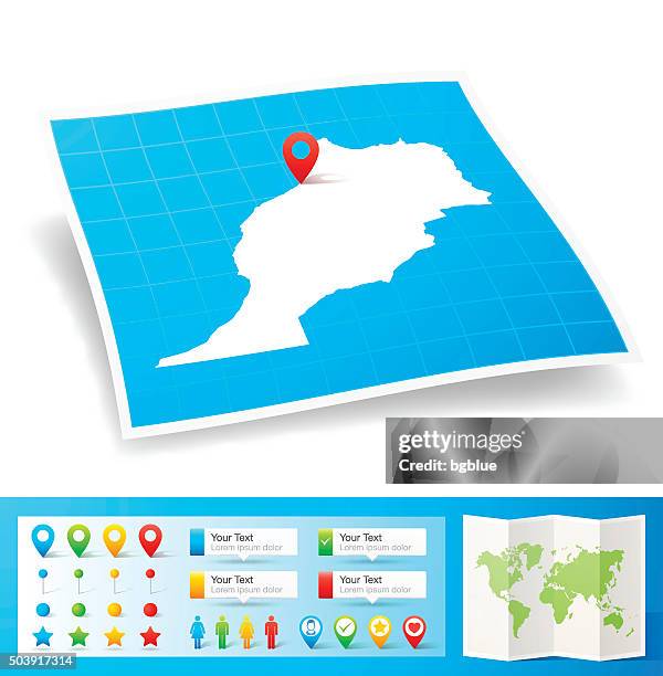 stockillustraties, clipart, cartoons en iconen met morocco map with location pins isolated on white background - rabat marokko