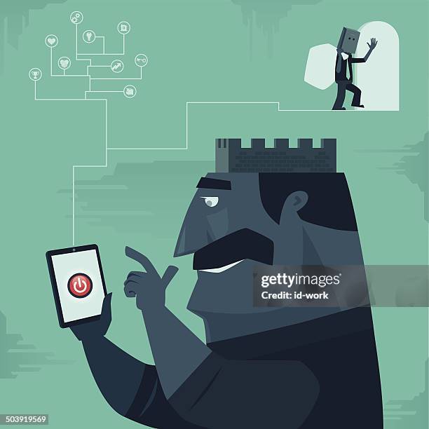 cyber robbery - virtual awards stock illustrations