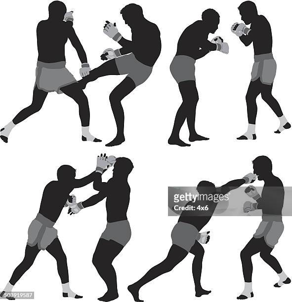 mixed martial arts fighters - mixed martial arts stock illustrations