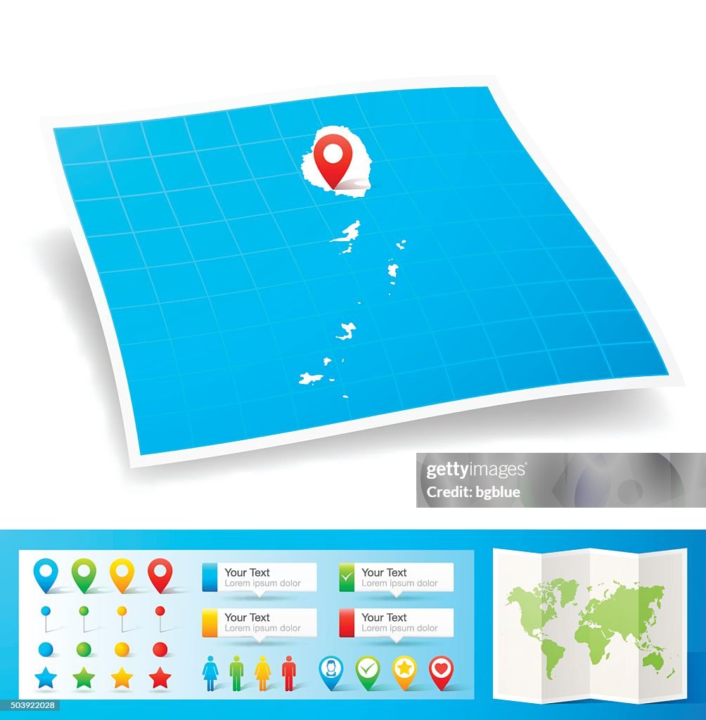 Saint Vincent and the Grenadines Map with location pins