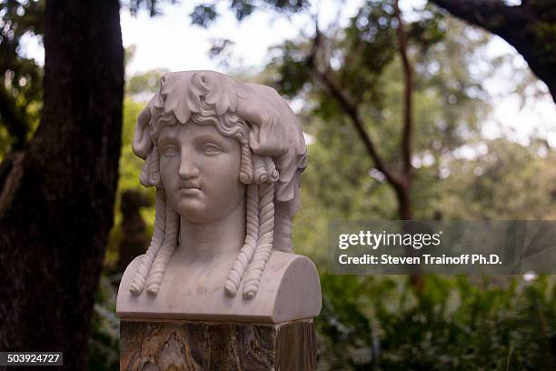 creamy marble sculpture bust - coconut grove miami stock pictures, royalty-free photos & images