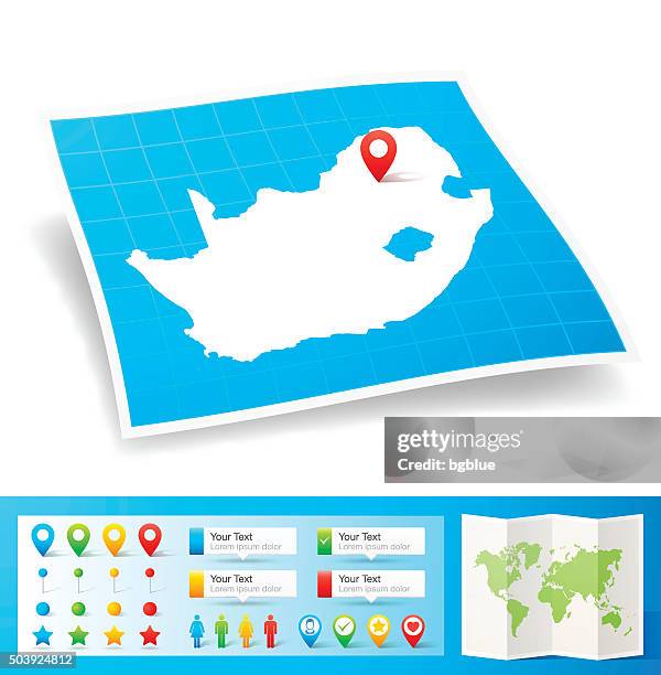 south africa map with location pins isolated on white background - cape town stock illustrations