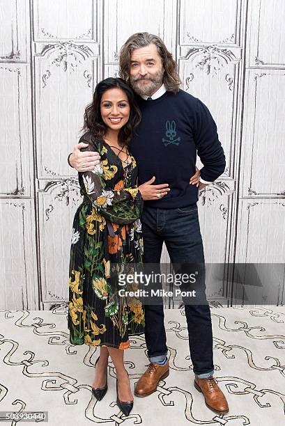 Karen David and Timothy Omundson attend the AOL BUILD Series to discuss the TV series "Galavant" at AOL Studios In New York on January 7, 2016 in New...