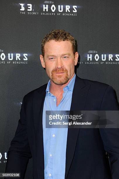Max Martini attends Miami Special Screening of "13 Hours: The Secret Soldiers of Benghazi " at Aventura Mall on January 7, 2016 in Miami, Florida.