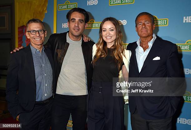 President, HBO Programming, Michael Lombardo, actors Bobby Cannavale, Olivia Wilde and Chairman & CEO, HBO, Richard L. Plepler attend the HBO Winter...