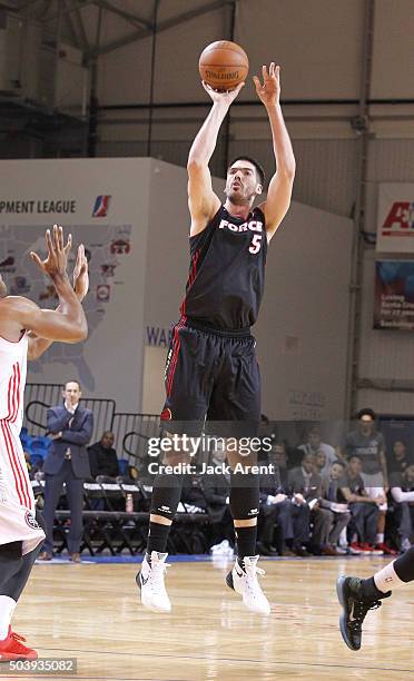 Santa Cruz Byron Mullens of the Sioux Falls Skyforce shoots the ball against the Raptors 905 during the 2016 NBA D-League Showcase presented by...