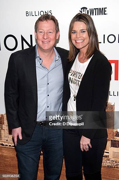 Savannah Guthrie and husband Michael Feldman attend the "Billions" series premiere at the Museum of Modern Art on January 7, 2016 in New York City.