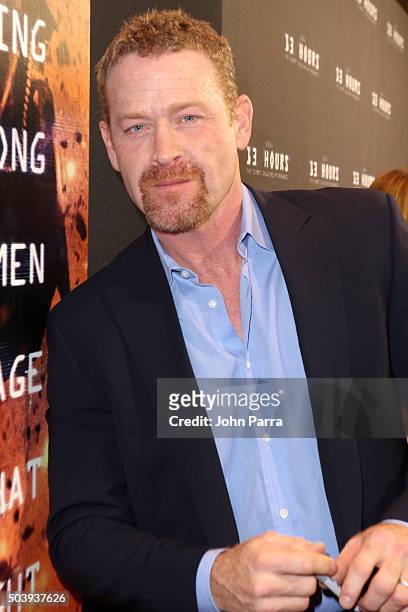 Max Martini attends the Miami Fan Screening of the Pramount Pictures film "13 Hours" at the AMC Aventura on January 7, 2016 in Miami, Florida.