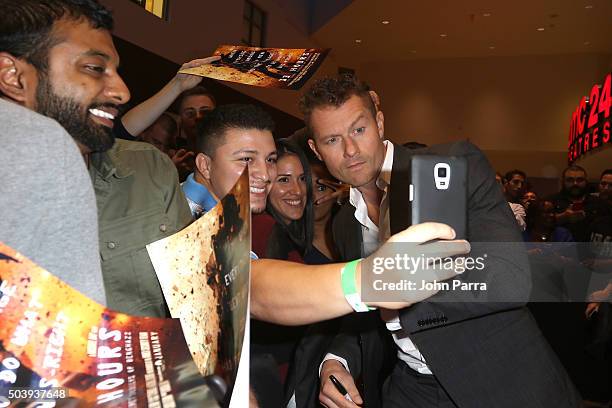 James Badge Dale attends the Miami Fan Screening of the Pramount Pictures film "13 Hours" at the AMC Aventura on January 7, 2016 in Miami, Florida.