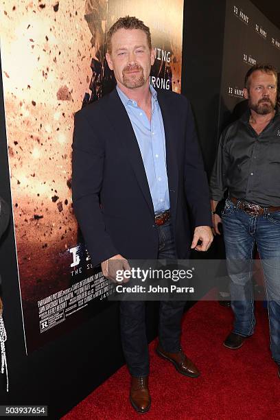 Max Martini attends the Miami Fan Screening of the Pramount Pictures film "13 Hours" at the AMC Aventura on January 7, 2016 in Miami, Florida.