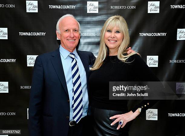 Peter Webster and Irena Medavoy attend Town & Country's Stellene Volandes and Irena Medavoy Celebrate The Golden Globes with a preview of Roberto...