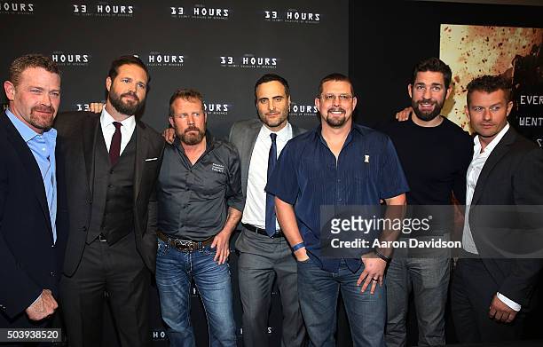 Max Martini, David Denman, Mark 'Oz' Geist, Dominic Fumusa, ' John 'Tig' Tiegen, John Krasinski, James Badge Dale attends Miami Special Screening of...