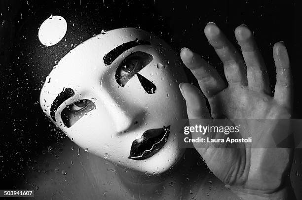 pierrot mask - pierrot clown stock pictures, royalty-free photos & images