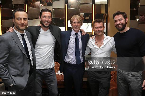 Dominic Fumusa, Pablo Schreiber, Director Michael Bay, James Badge Dale and John Krasinski attend the after party for the Miami Fan Screening of the...
