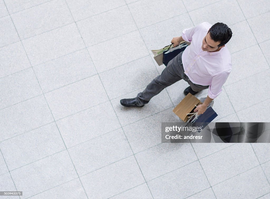 Man walking at the shopping center