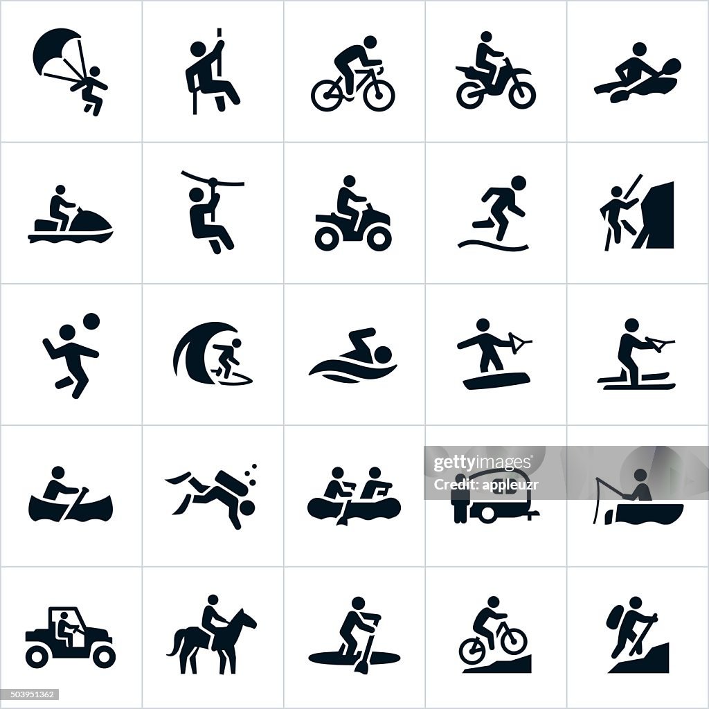 Outdoor Summer Recreation Icons