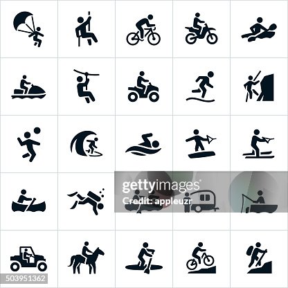 Outdoor Summer Recreation Icons Outdoor Summer Recreation Icons