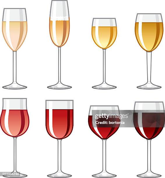 wein-ikonen-set-glas - wine glass stock-grafiken, -clipart, -cartoons und -symbole