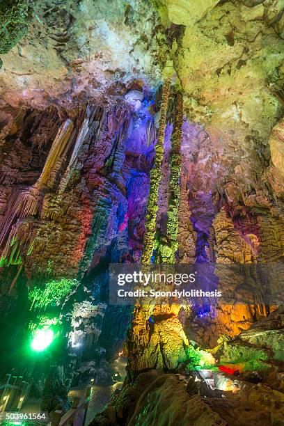 yinziyan cave, china - stalagmite stock pictures, royalty-free photos & images