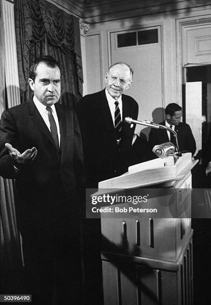 President-elect, Richard M. Nixon, appointing Robert D. Murphy as foreign policy advisor, at Pierre Hotel.