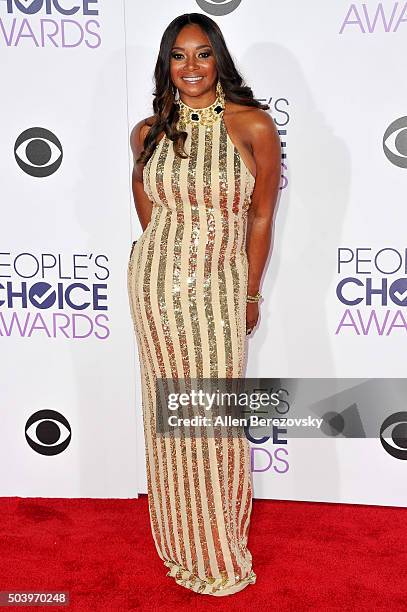 Actress Tamala Jones arrives at the People's Choice Awards 2016 at Microsoft Theater on January 6, 2016 in Los Angeles, California.