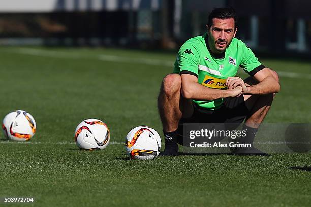 Martin Stranzl reacts after a Borussia Moenchengladbach training session on day 3 of the Bundesliga Belek training camps at Maxx Royal Belek Golf...