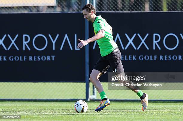 Roel Brouwers of Borussia Moenchengladbach controls the ball during a training session at day 2 of Borussia Moenchengladbach training camp on January...