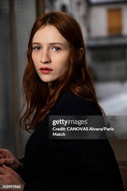 Actor Christa Theret is photographed for Paris Match on December 16, 2015 in Paris, France.