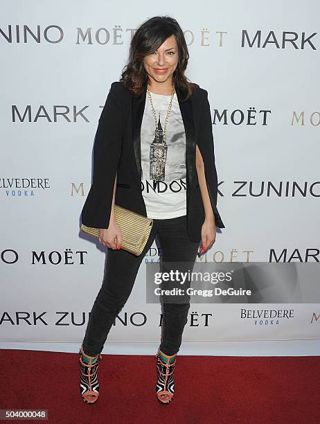 Singer Luciana Caporaso arrives at the Mark Zunino Atelier Opening at Mark Zunino Atelier on January 7, 2016 in Beverly Hills, California.